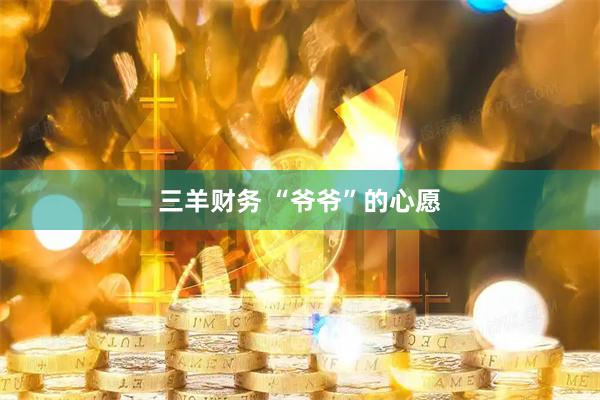 三羊财务 “爷爷”的心愿
